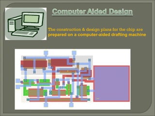 The construction & design plans for the chip are  prepared on a computer-aided drafting machine 