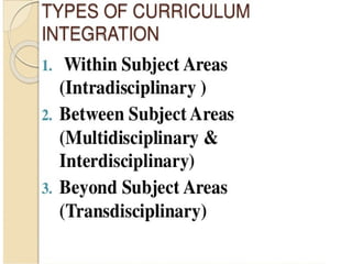 Integrated curriculum Design