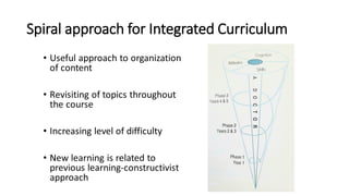 Spiral approach for Integrated Curriculum
 