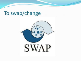 To swap/change
 