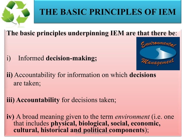 Integrated Environmental Management