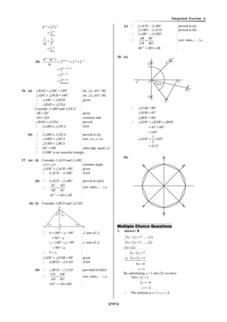Integrated Exercise A

                 8−2 = ( 23 ) −2                                                            (c) ∵  ...
