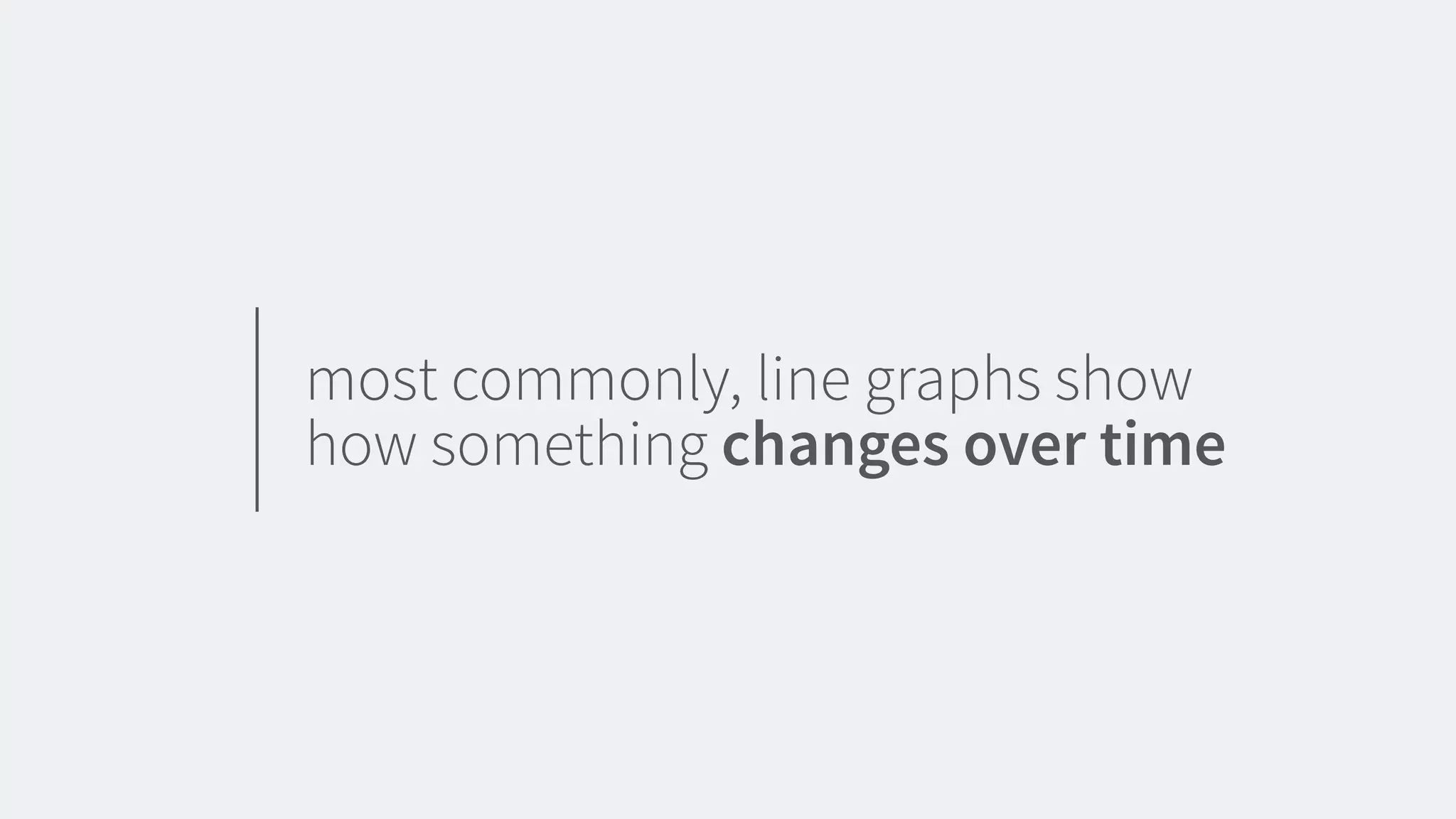 most commonly, line graphs show
how something changes over time
 