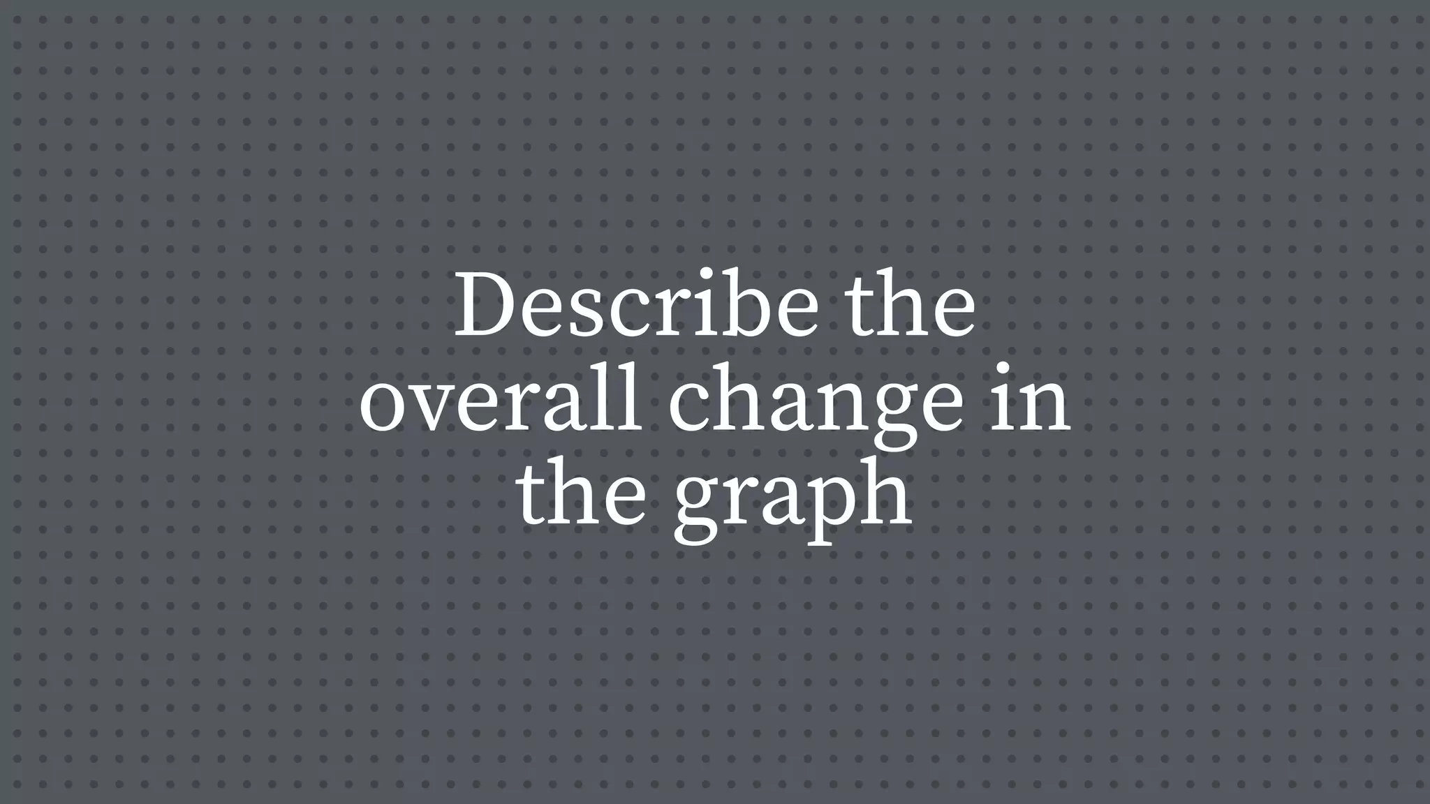 Describe the
overall change in
the graph
 