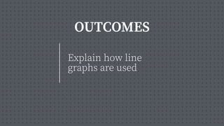 OUTCOMES
Explain how line
graphs are used
 