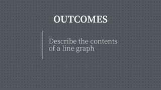 OUTCOMES
Describe the contents
of a line graph
 