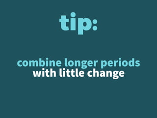 combine longer periods
with little change
tip:
 