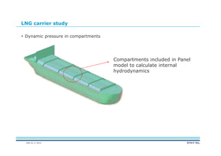 DNV GL © 2014
LNG carrier study
 Dynamic pressure in compartments
Compartments included in Panel
model to calculate internal
hydrodynamics
 
