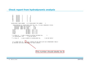 DNV GL © 2014
Check report from hydrodynamic analysis
46
This number should ideally be 0
 