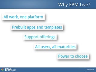 Why EPM Live?




           Confidential
 