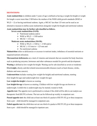INTEGRATED MANAGEMENT OF ACUTE MALNUTRITION (IMAM) 1st EDITION NOVEMBER ...