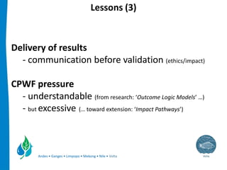 Integrated management of small reservoirs for multiple uses Volta Basin Development Challenge v3