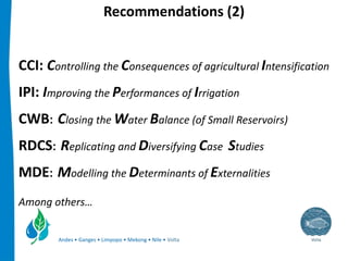 Integrated management of small reservoirs for multiple uses Volta Basin Development Challenge v3