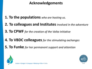 Integrated management of small reservoirs for multiple uses Volta Basin Development Challenge v3