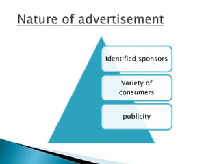 Identified sponsors
Variety of
consumers
publicity
 