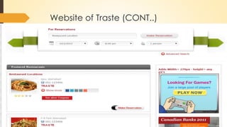 Website of Traste (CONT..)
 
