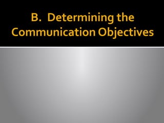 B. Determining the
Communication Objectives
 