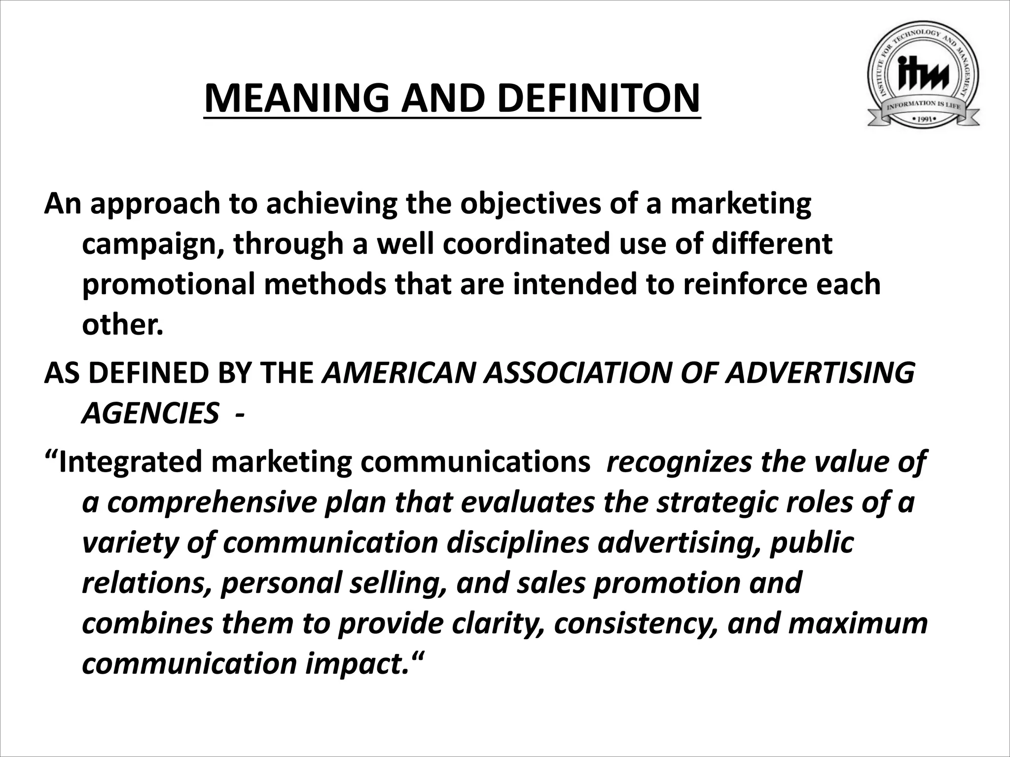 Integrated marketing communication presentation | PDF