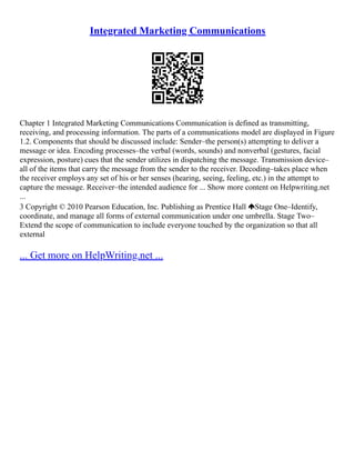 Integrated Marketing Communications Plan | PDF