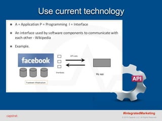 © 2015 Capstrat, LLC. All Rights Reserved.
Use current technology
#IntegratedMarketing
 