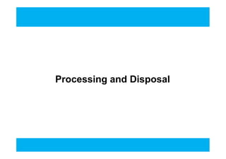 Processing and DisposalProcessing and Disposal
 