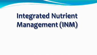 Integrated Nutrient
Management (INM)
 