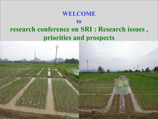 WELCOME
to
research conference on SRI : Research issues ,
priorities and prospects
 