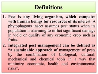 Pest Status Integrated Pest Management Strategies for Sustainable Fruit Orchard ...