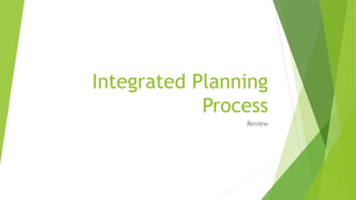 Integrated Planning
Process
Review
 