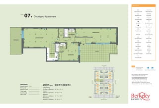 07. Courtyard Apartment
Electrical Key
Type
Apartments
Ground Level 7.0.4
First Level -----------------------
Second Level -----------------------
Third Level -----------------------
Fourth Level -----------------------
Fifth Level -----------------------
Total Area 85.94 sq m / 925.06 sq ft
Workspace Area 28.62 sq m / 308.06 sq ft
Living/Dining
7210mm x 3942mm 23' 8" x 12' 11"
Kitchen
3791mm x 2271mm 12' 5" x 7' 5"
Bedroom
3691mm x 4186mm 12' 1" x 13' 9"
Workspace
8425mm x 2920mm 27' 8" x 9' 7"
10.0.8
10.0.7
10.0.6
10.0.5
10.0.3
10.0.2
10.0.17.0.1
7.0.2
7.0.3
7.0.4
7.0.5
7.0.6
7.0.7
7.0.8
BROMYARD AVENUE
THIRD AVENUE
CENTRALWALK
LIFT
LIFT
LIFT LIFT
LIFT
LIFT
COURTYARD
COURTYARD
May be subject to VAT and business rates
on the designated work space area.
The Courtyard Apartments layouts shown
are for approximate measurements only.
They are not necessarily shown in scale
to each other. Exact layout and sizes of
apartments and patio or terrace detail may vary.
All measurements may vary within a tolerance of 5%
N
Ground
Level
 