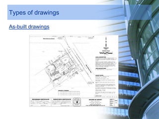Types of drawings
As-built drawings
 