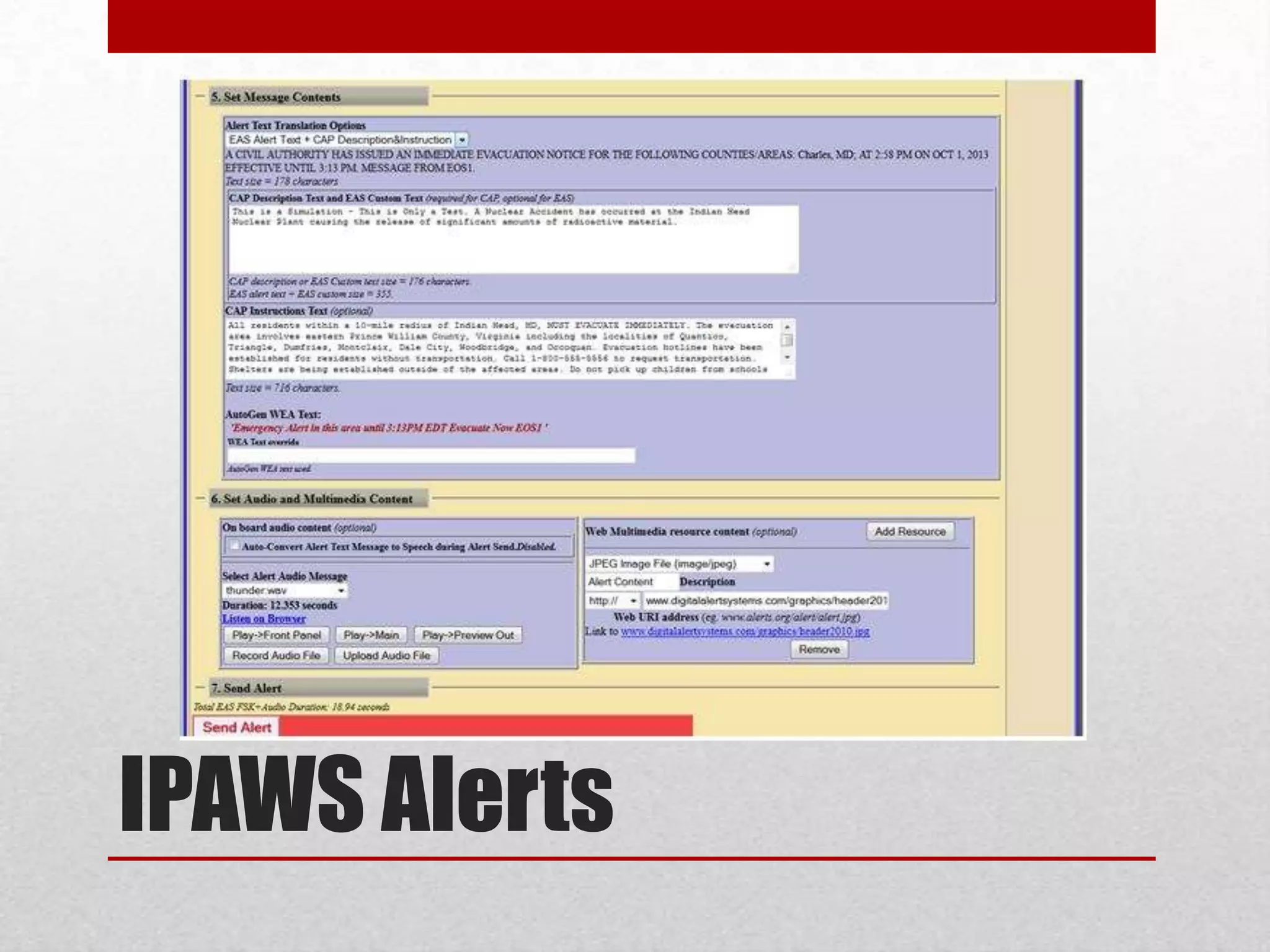 IPAWS Alerts

 