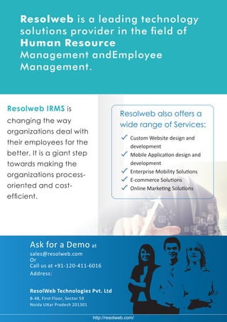 Resolweb Integrated Resource Management 