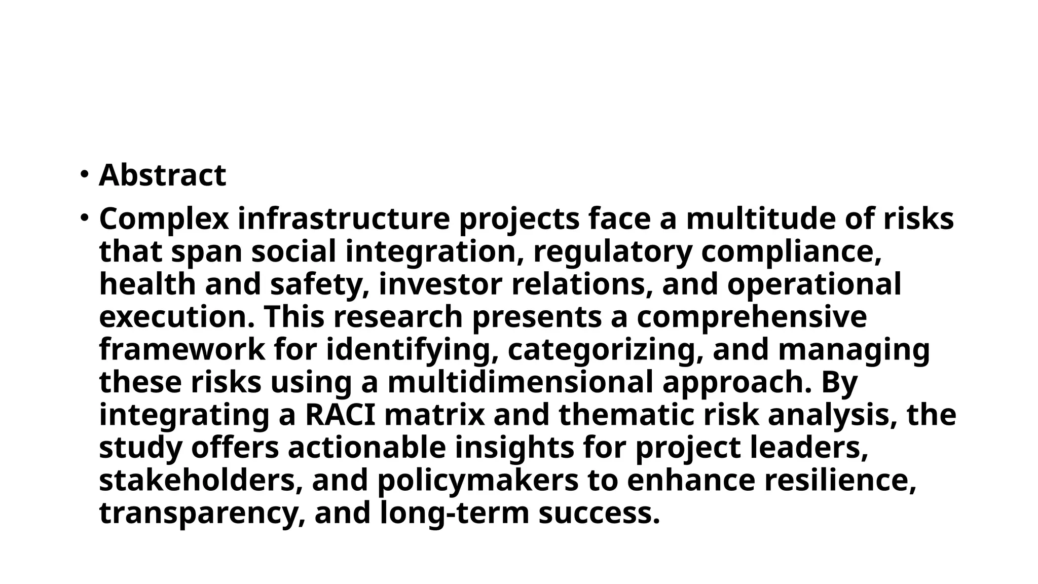 Integrated Risk Governance in Complex Infrastructure Projects- A ...