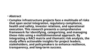 Integrated Risk Governance in Complex Infrastructure Projects- A ...