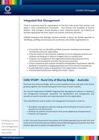 Integrated Risk Management Whitepaper - CAMMS | PDF | Business ...