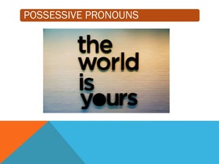 POSSESSIVE PRONOUNS
 