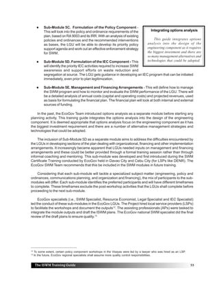 Integrated Swm Integrated swm training guide | PDF