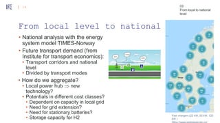 From local level to national level
• National analysis with the energy
system model TIMES-Norway
• Future transport demand...