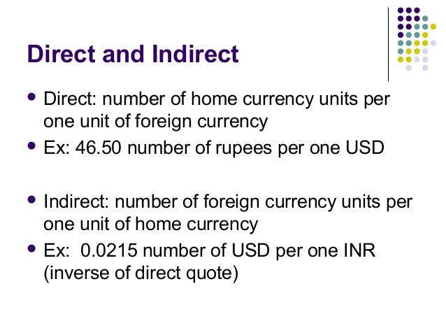 Direct indirect quote forex