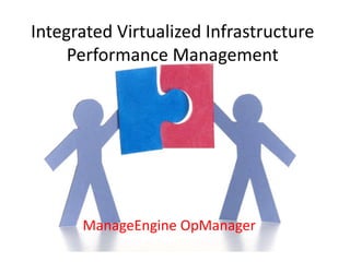 Integrated Virtualized Infrastructure
     Performance Management




      ManageEngine OpManager
 