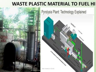 WASTE PLASTIC MATERIAL TO FUEL HI
ENGR. RONALD O TALION 21
 