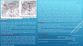 Precautions
•Remember to be very careful when outlining drainage lines,
particularly when including drainage lines which fall in the watershed
and leaving out those that do not.
•Remember that a toposheet shows several other lines (such as roads,
telephone lines), which on a photocopy will look similar to a contour
line. So exercise care.
•Ensure that the watershed boundary (the ridge line) never crosses any
drainage line inside the watershed. If this has happened, be sure that it
is a mistake and correct it.
Automatic Delineation of Watershed
The watersheds can also be delineated automatically using modern
computing tools such as GIS. GIS needs digital elevation map (DEM)
for automatic delineation of watershed. In this case the contour features
from toposheets are scanned and accordingly digitized using either
screen digitizer or table digitizer. Respective elevations are assigned to
the digitized contour. After elevations are assigned, the outlet is defined
using latitude and longitude.
• The GIS calculates the flow direction map, slope map, flow accumulation map and
computes drainage network and using these maps along with drainage network,
• GIS finally delineate watershed. However, watershed delineated using GIS should be
cross checked with the toposheet. Nowadays DEM are available at various websites as a
free resource (eg: http://www.bhuvan.nrsc.gov.in/bhuvan_links.php, etc.), such as SRTM
(Shuttle Radar Topographic Mapping) or ASTER (Advanced Space born Thermal
Emission and Reflection) and can be used to delineate the watershed. The DEM from
SRTM or ASTER source usually has 1 meter elevation interval and 30 and 90 m
resolution in grid form. The 30 m resolution suggest singular elevation value for 0.09 ha
(30mX30m) and similarly 90 meter resolution suggest singular elevation value for 0.81
ha (90mX90m). Though the automatic delineation is free from human interventions and
errors and produces same result every time. However, these are limitations as well.
Accuracy is largely dependent on resolution (Higher the resolution, greater the accuracy).
Higher resolution data requires higher computing and data transfer infrastructure along
with highly skilled personnel. This may significantly increase the cost of delineation.
Step 2 Figure
Step 3 Figure
References
•Baba Amte Center for People’s Empowerment. (2007). Watershed manual for National Rural Employment
Guarantee Act. Min. of Rural Development. Govt. of India.
•Bali, Y.P. (1979). Watershed Management—Concept and Strategy, in P.N.Bhatt (ed.), Watershed Management,
Lectures Delivered at Short Course, Dehradun: Central Soil and Water Conservation Research and Training
Institute.
•Chow, V.T. (1964). Applied Hydrology. McGraw-Hill, New York.
•Das, G. (2000). Hydrology and Soil Conservation Engineering. Prentice Hall of India, New Delhi, India.
•Subramanya, K. (2010). Engineering Hydrology. 3rd ed. Tata McGraw-Hill, New Delhi, India.
Internet References
•http://www.thebigger.com/biology/resources/what-is-the-conservation-of-soil/ : accessed on 08.11.2012
•http://www.mbgnet.net/fresh/rivers/shed.htm:accessed on 08.11.2012
•http://fergusonfoundation.org/btw-students/what-is-a-watershed/ : accessed on 03.10.2013
•http://cas.umkc.edu/geosciences/env-sci/module9/h20shed.GIF : accessed on 03.10.2013
•http://www.bbc.co.uk/scotland/education/int/geog/rivers/images/hydrographs/hydro2.gif :
accessed on 03.10.2013
•http://echo2.epfl.ch/VICAIRE/mod_1a/chapt_8/pictures/Figure87.gif : accessed on 03.10.2013
 