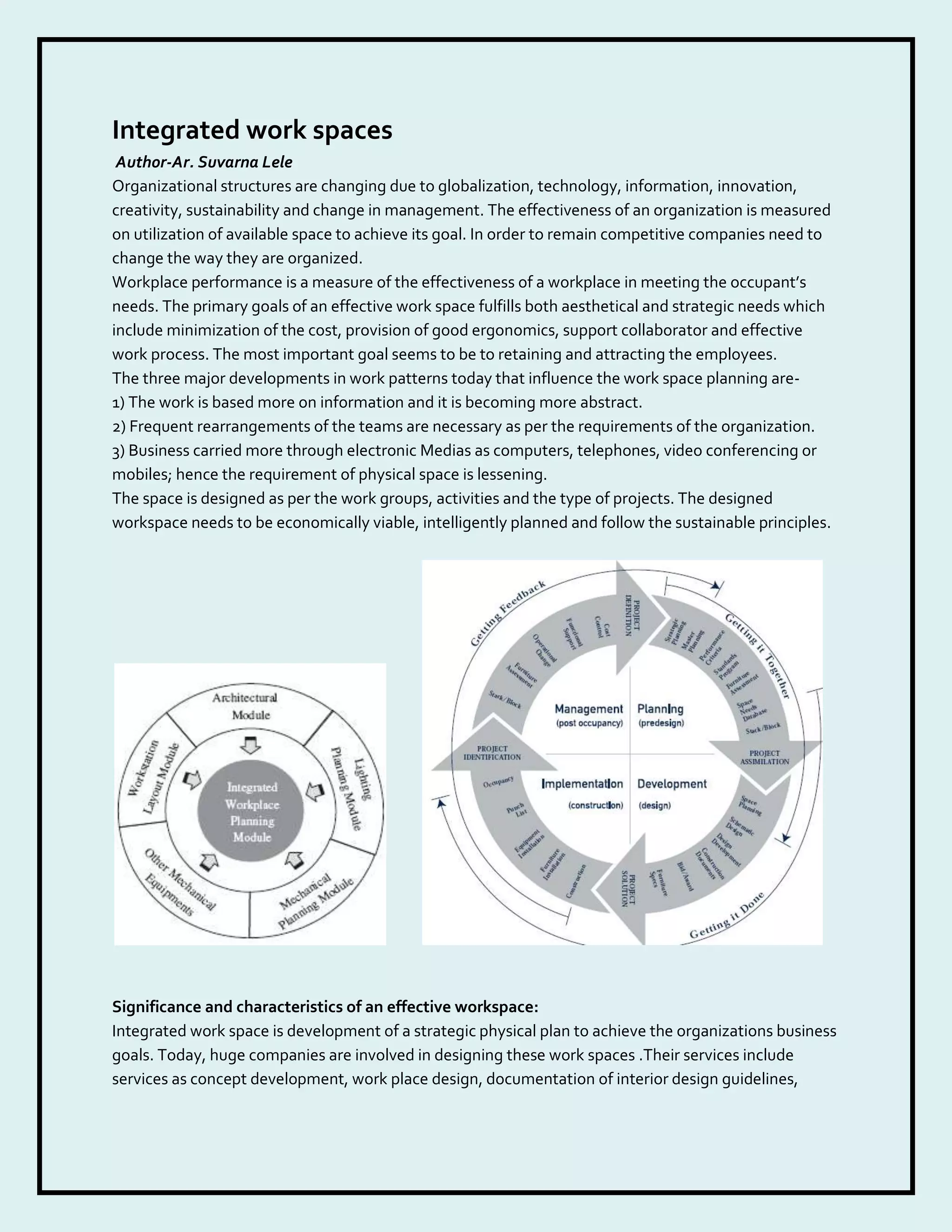 Integrated work spaces | DOCX