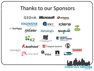 Thanks to our Sponsors
THANKS TO OUR OTHER SPONSORS!
 