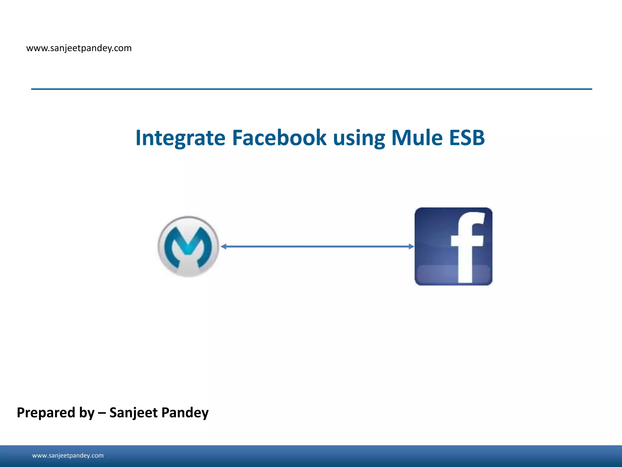 www.sanjeetpandey.com
www.sanjeetpandey.com
Prepared by – Sanjeet Pandey
Integrate Facebook using Mule ESB
 