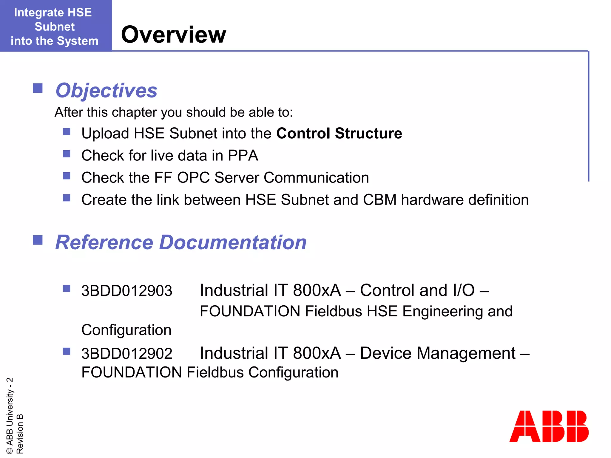 DCS FIELDBUS Integrate hse subnet | PPT