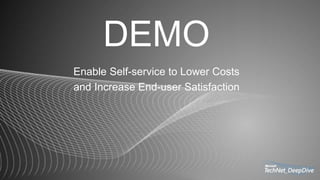DEMO
Enable Self-service to Lower Costs
and Increase End-user Satisfaction
 