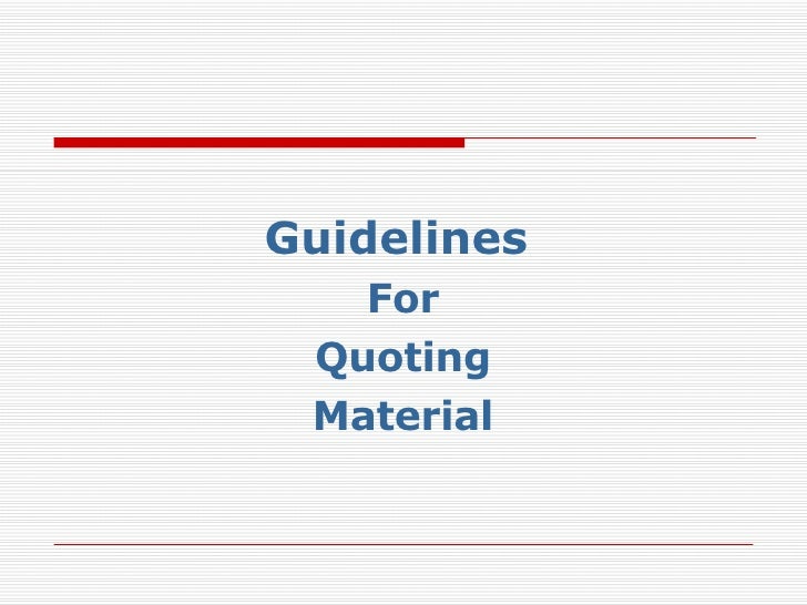 Integrating Quotations Revised