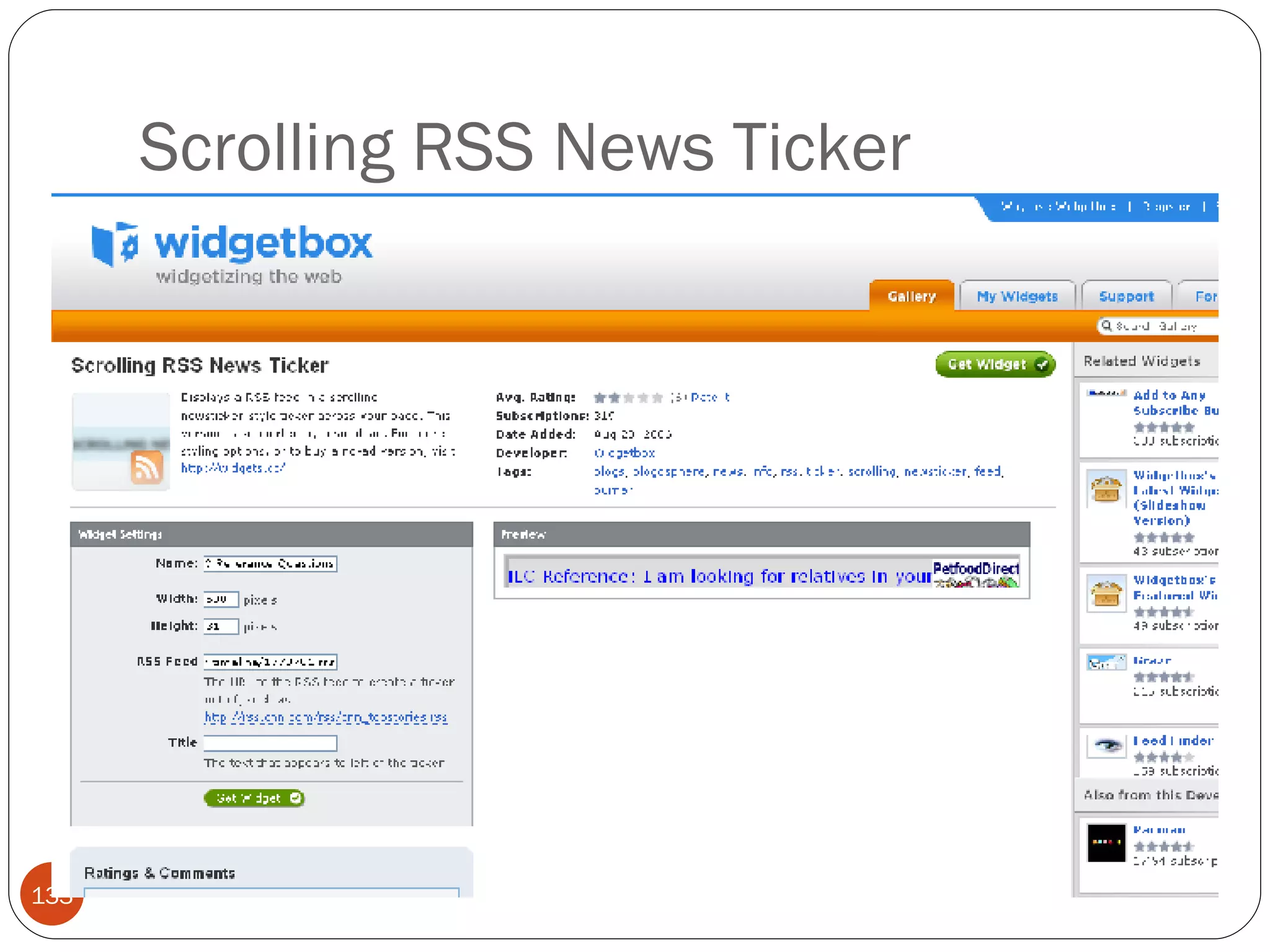 Scrolling RSS News Ticker 